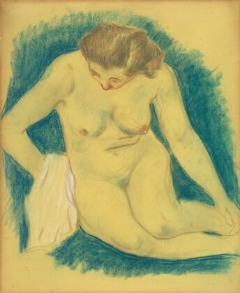 Seated Nude Seen From Above
