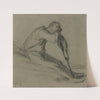 Seated Peasant Resting on a Hoe by Jean-François Millet