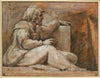 Seated Prophet with Book, facing right