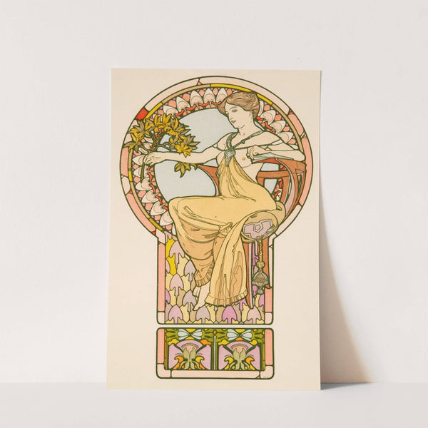 Seated Woman, plate no. 48 from Documents Décoratifs (1901) by Alphonse Mucha
