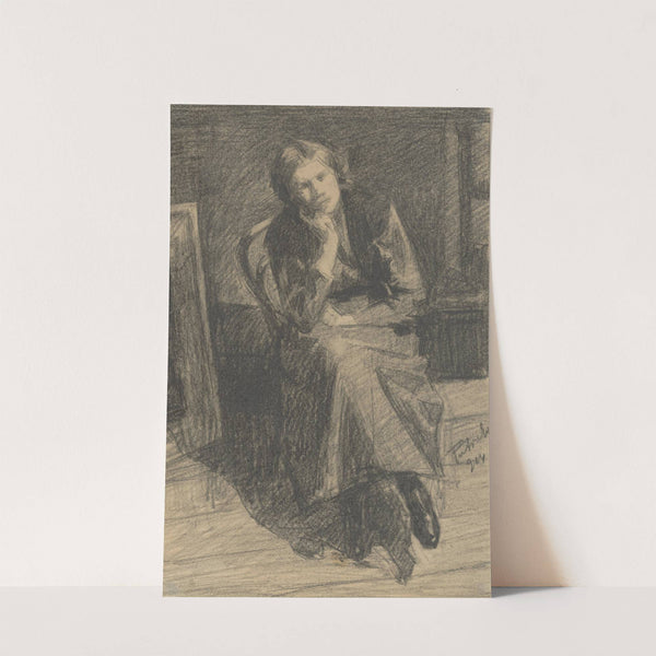 Seated Woman Propping Up Chin by Eduard Putra