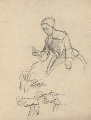 Seated Woman, sketch for Signing of the Compact in the Cabin of the Mayflower