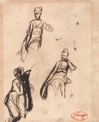 Seated Woman: Three Poses