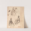 Seated Woman: Three Studies by George Romney
