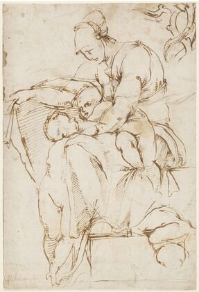 Seated Woman with Children (Caritas); branches at top right — size preview