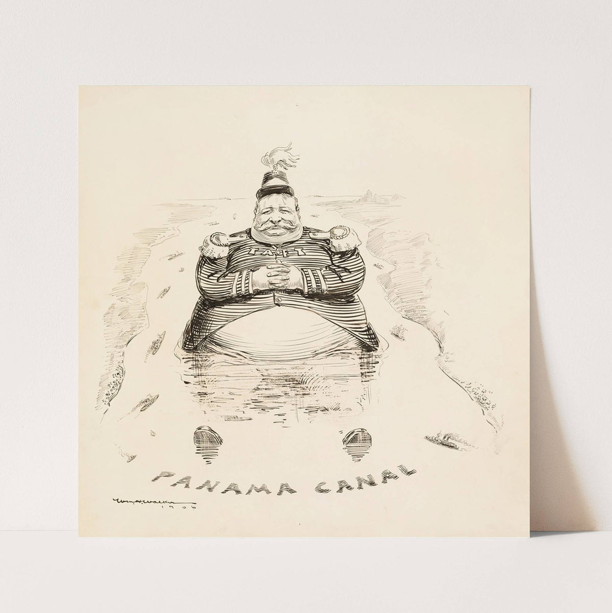 Secretary of War William Howard Taft sits in the Panama Canal. (1906) by William Henry Walker
