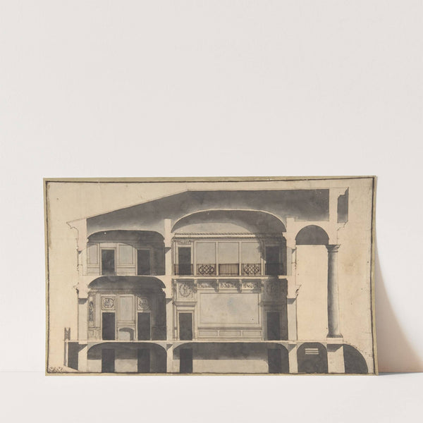 Section of a House with Portico Seen at Right. (1750–1850) by Giovanni Battista Galliani