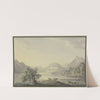 See im Gebirge, im Vordergrund bei einem Weidenbaum zwei Kühe by Carl Philipp Schallhas