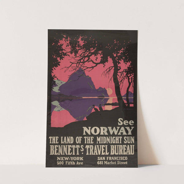 See Norway the land of the midnight sun; Bennetts’s Travel Bureau, New-York, San Francisco (1912) by Ben Blessum