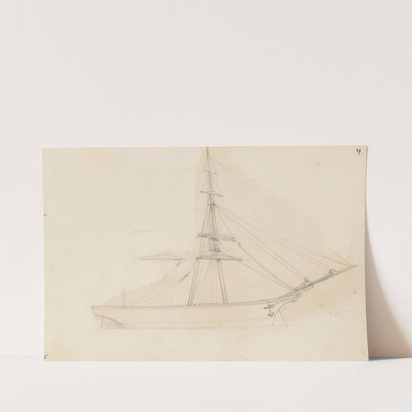 Seilskip by Hans Gude