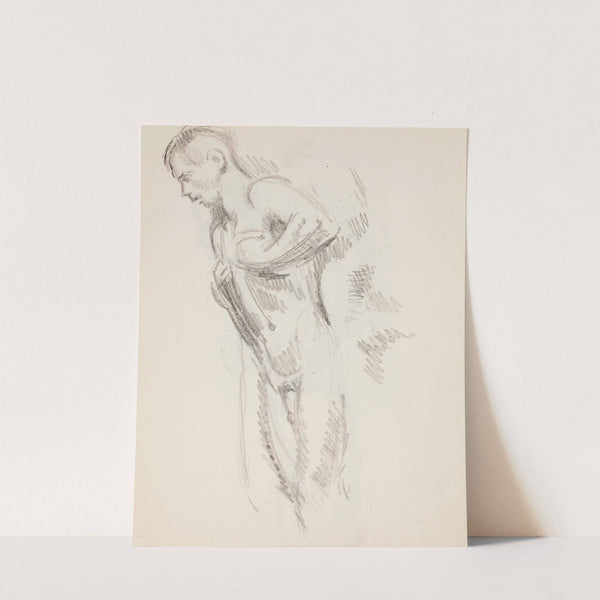 Selällään oleva alaston mies, luonnos by Magnus Enckell