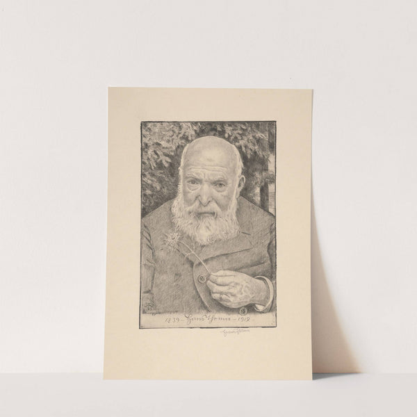 Selbstbildnis mit Blume (Self-portrait with flower) (1919) by Hans Thoma