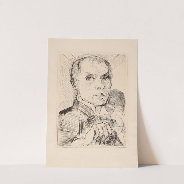 Selbstbildnis mit Griffel (1917) by Max Beckmann