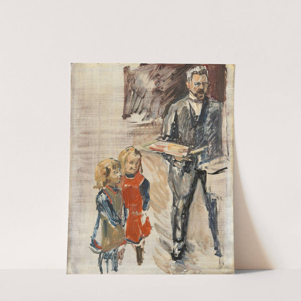 Selbstbildnis mit Kindern im Atelier (1911) by Max Slevogt