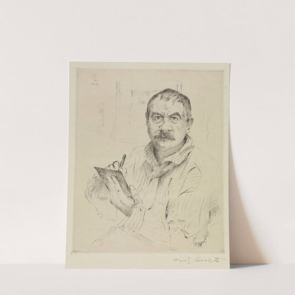 Selbstbildnis, radierend (1909) by Lovis Corinth