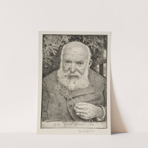 Selbstbildnis VI mit Blume (1919) by Hans Thoma