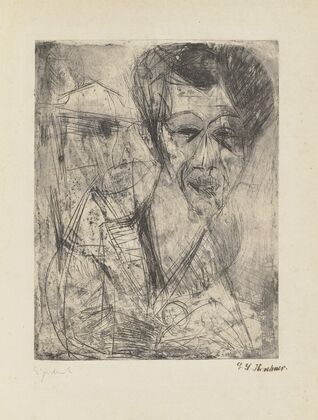Selbstbildnis, zeichnend (1916)