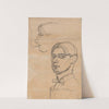 Self-portrait and sketch of a head with a cigarette (1920) by Zygmunt Waliszewski