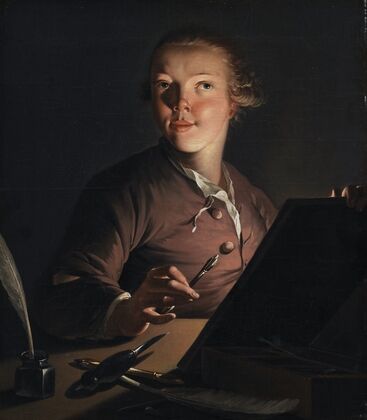 Self-portrait by Candlelight