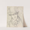 Self-Portrait, Full Face Looking Downwards to Right, Wearing a Top Hat by Henry Thomas Alken