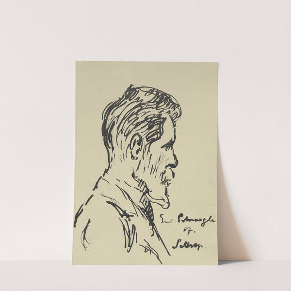 Self-portrait in profile by Gustav Schraegle