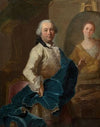 Self-portrait of the painter painting the portrait of his spouse Angélique Louise Hélène Dessaulx (1765)