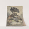 Self-Portrait Sketching by Georg Friedrich Schmidt