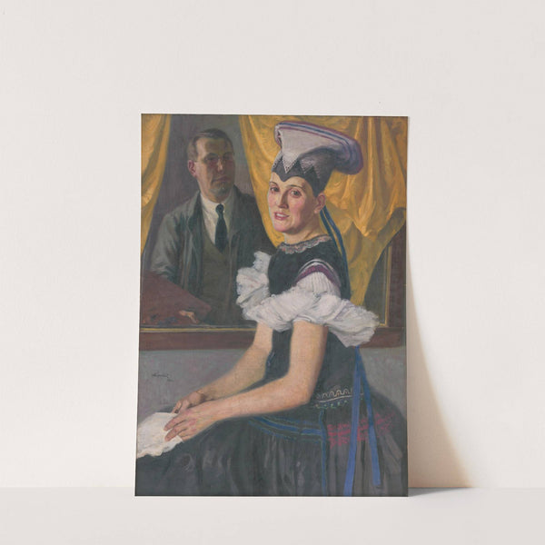 Self-Portrait with a Model in Folk Costume by Andrej Kováčik