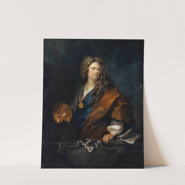 Self-Portrait with Family Coat of Arms by Johann Rudolf Huber the elder