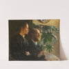 Self portrait with palette in hand and wife martha by Johansen Viggo
