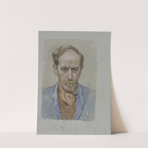 Self-portrait with pipe by Felix Klipstein