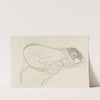 Semi-Nude leaning forward (Preparatory Work for the Painting Leda) (1913-1914) by Gustav Klimt