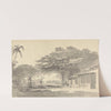 Sepoys resting under trees by Samuel Davis