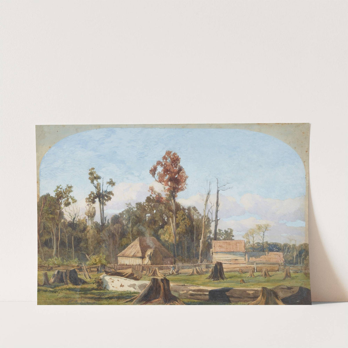 Settler's home, Merton, near New Plymouth by James Crowe Richmond