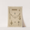 Seven Designs For Jewelry, Including Heart-Shaped Pendant Watch On Gold Anchor With Gold Chain And Cross. (1872 - 1873) by Martin Gerlach