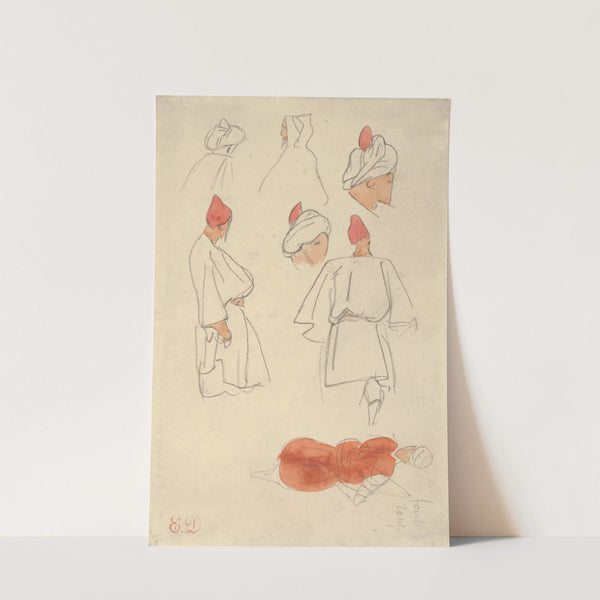 Seven Studies of Moroccan Men’s Costume (1832) by Eugène Delacroix