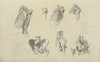 Seven views of bones of ribcage and pelvis