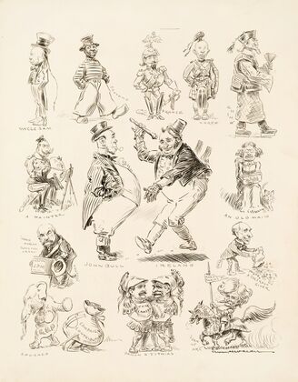 Several portraits of American and world leader figures (1906)
