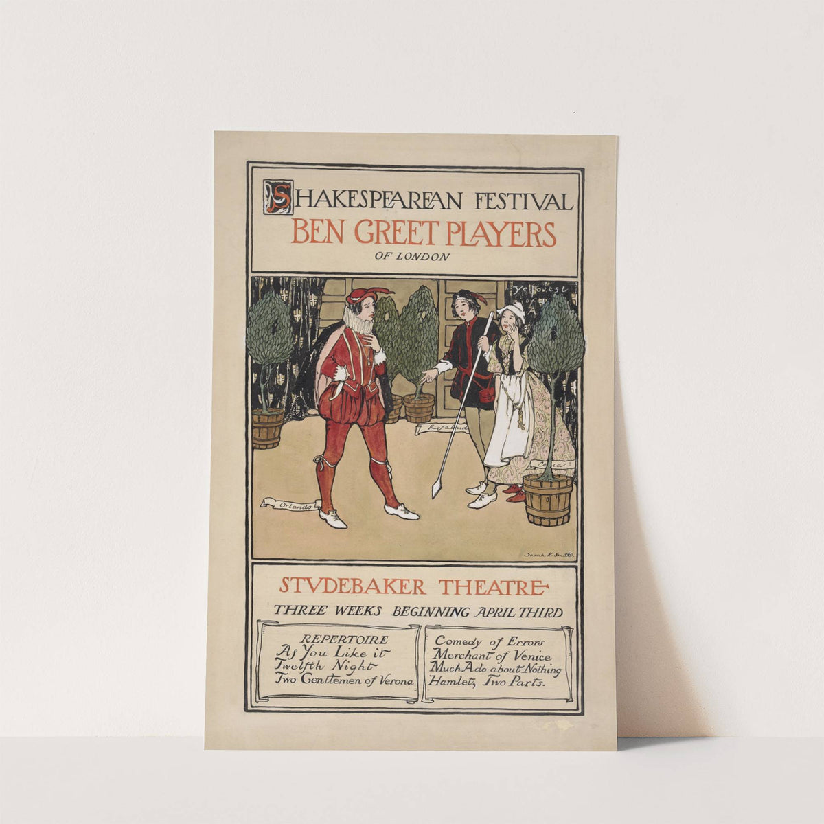 Shakespearean festival, Ben Greet Players of London, Studebaker Theater (1905) by Sarah K. Smith