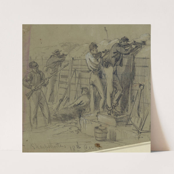 Sharpshooters 18th Corps (1864) by Alfred Rudolph Waud