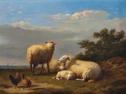 Sheep and poultry in pasture