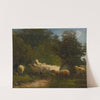 Sheep Grazing Along A Hedgerow by Jean-François Millet