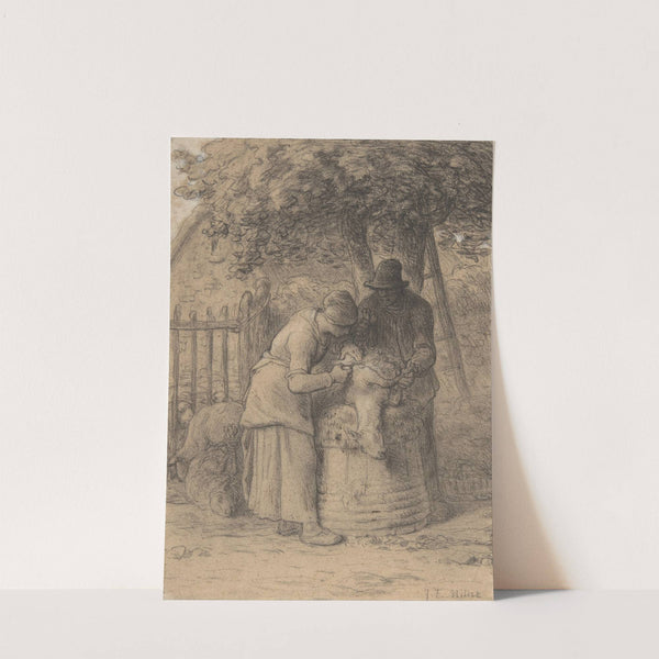 Sheepshearing Beneath a Tree by Jean-François Millet