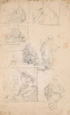 Sheet of Copies after Etchings by Rembrandt