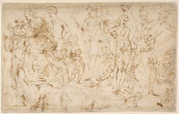 Sheet of Figure Studies and Ornamental Motifs