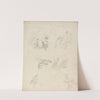 Sheet of Figure Studies from Raphael’s Disputation by Sir Joshua Reynolds