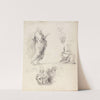 Sheet of Figure Studies from Raphael&#039;s Disputation by Sir Joshua Reynolds