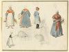 Sheet of Sketches; Men, Women and Mice