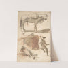 Sheet of Studies; A Horse Above, a Seated Man and a Reclining Man Below by Domenico Gargiulo