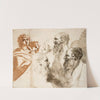 Sheet of Studies; Six Heads by Anonymous